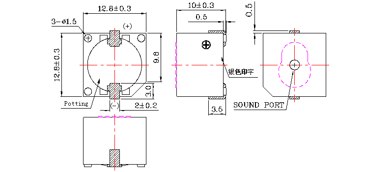 無(wú)源蜂鳴器SMD-128100F
